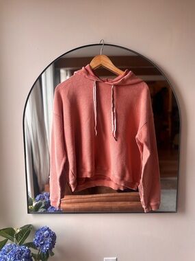 AERIE | waffle knit cropped hoodie | size small